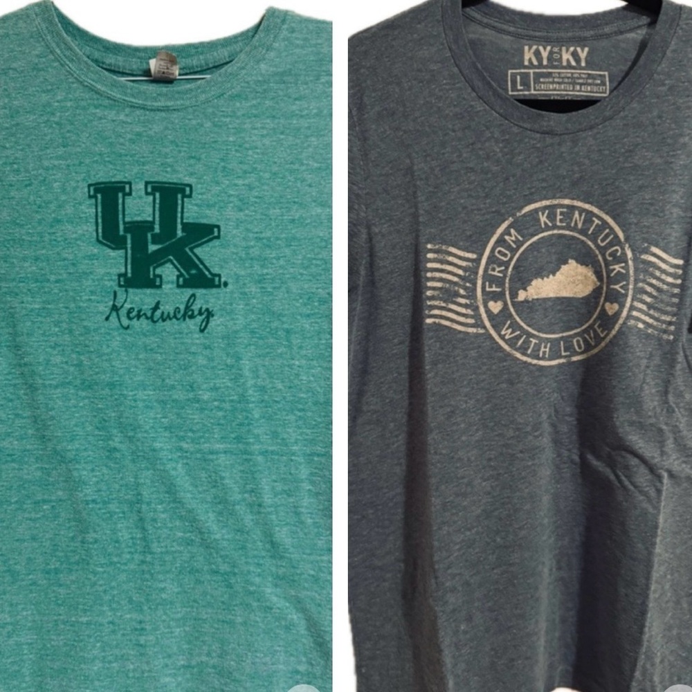 2 Kentucky Tri blend soft tshirts size Large